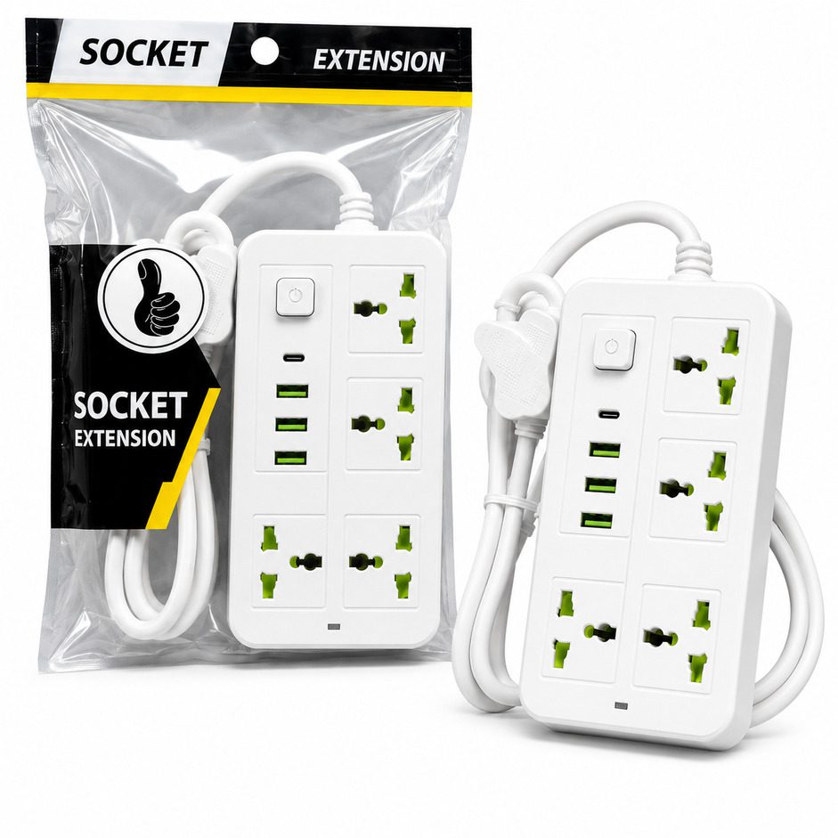 WM-4WAYB 4-Way Extension Socket with USB & Type-C - Image 1