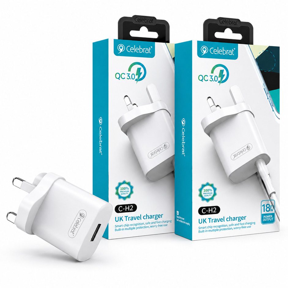 WM-CH2 Celebrat QC3.0 UK Travel Charger - Image 1
