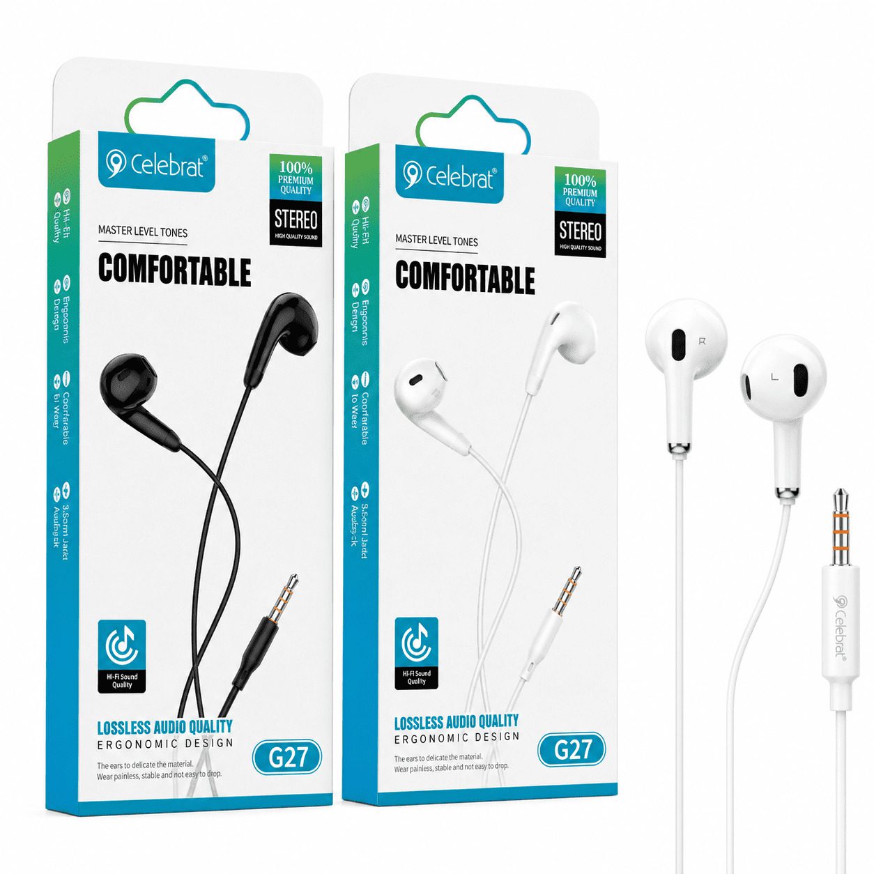 WM-G27 Celebrat 3.5mm Wired Earphones - Image 1