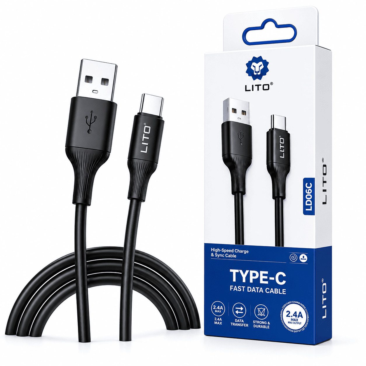 WM-LD06C LITO USB-A to Type-C Data Cable - Image 1