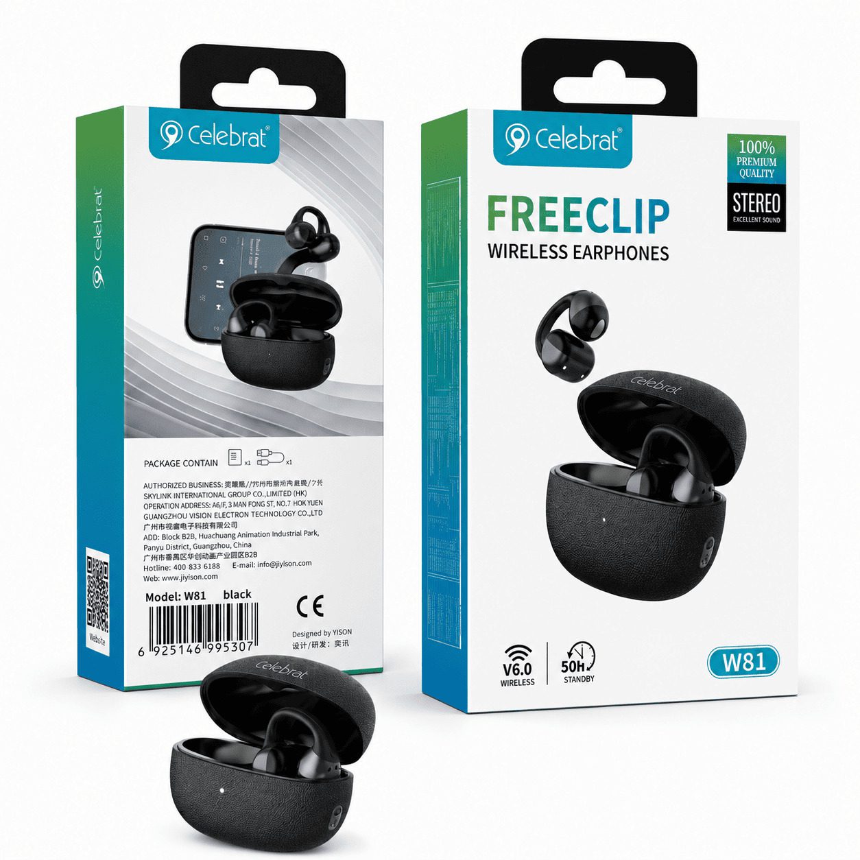 WM-W81 FreeClip Wireless Earphones - Image 1