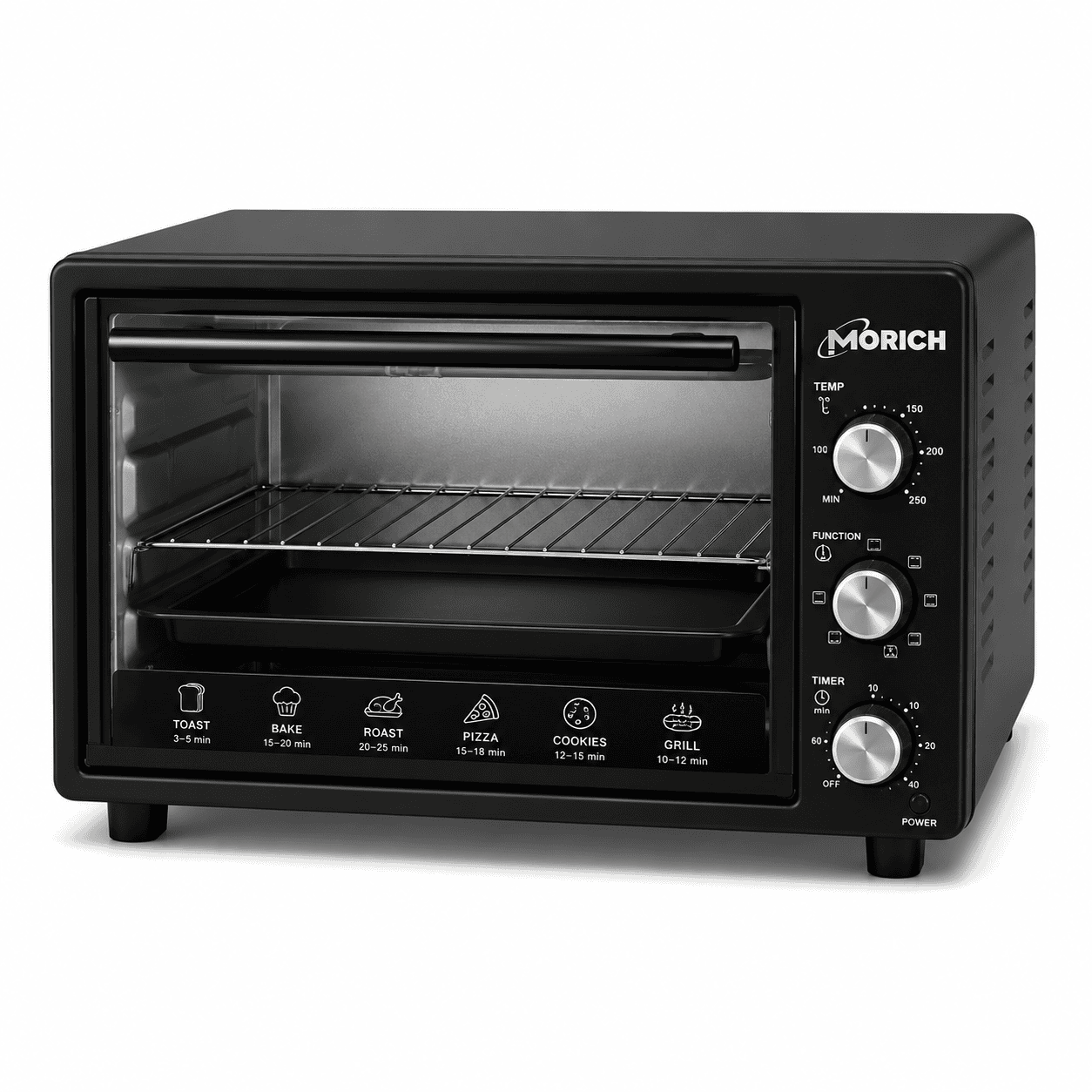 MOR-OV46-BLK Morich Electric Oven 46L Black - Image 1