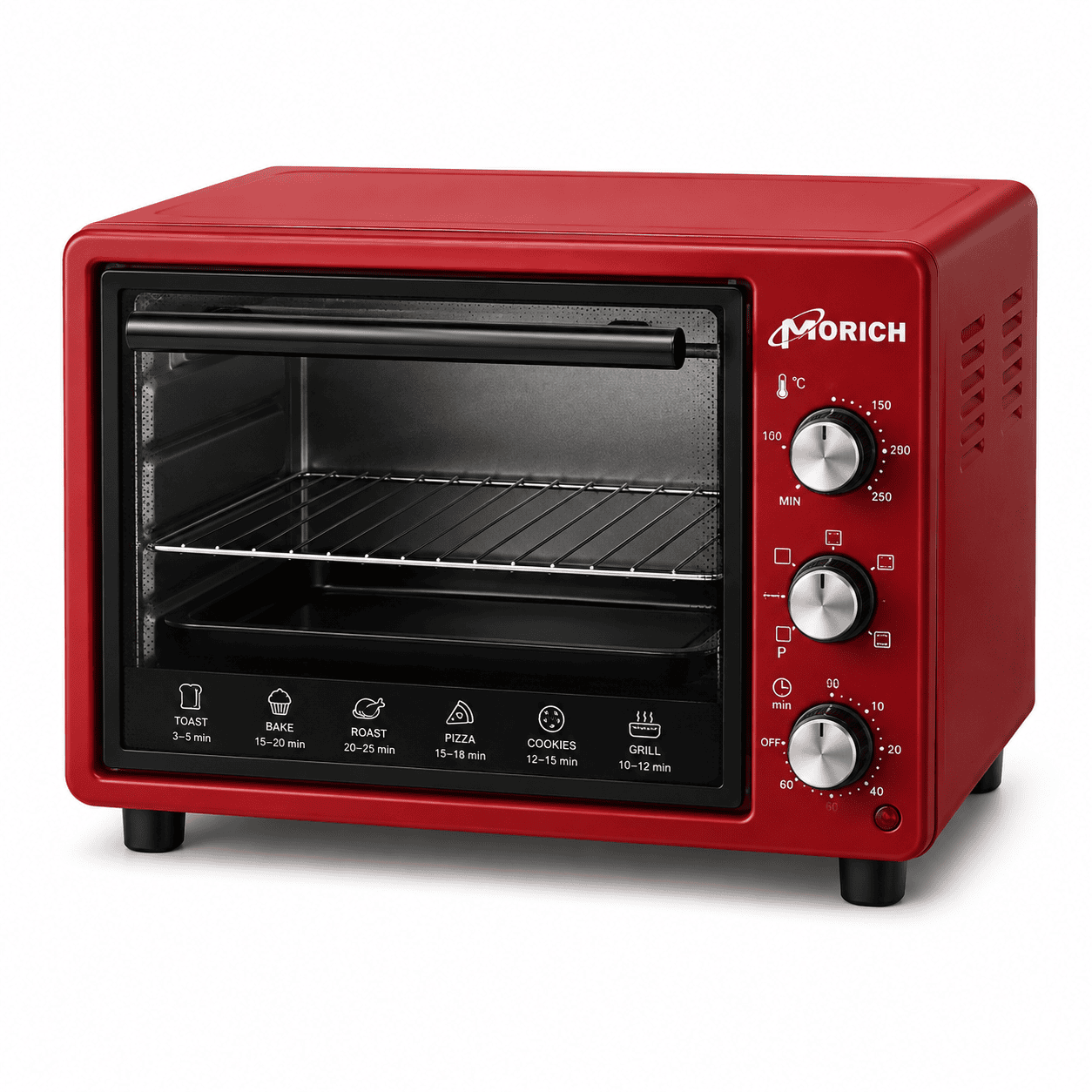 MOR-OV46-MRN Morich Electric Oven 46L Maroon - Image 1
